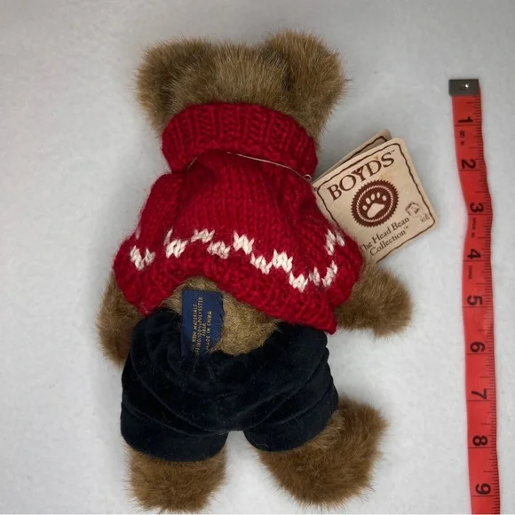 Boyds Bears Brown Teddy with Red Sweater - Picture 3 of 7